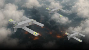 Українські дрони атакують логістичні шляхи росіян над палаючою територією