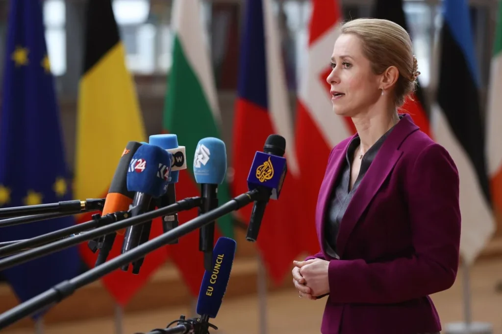 Кая Каллас на прес-конференції щодо 21-го пакету санкцій ЄС проти Росії